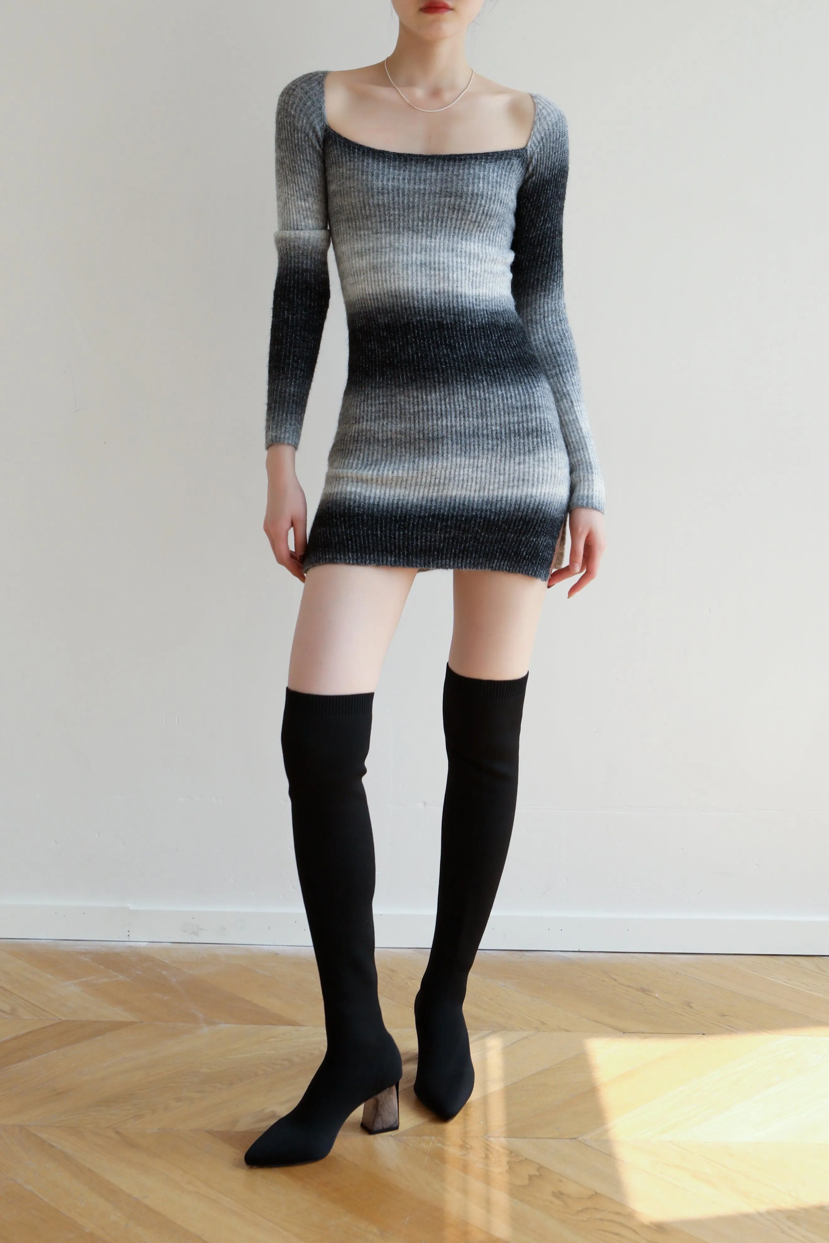 Gradient Wool Blend Dress