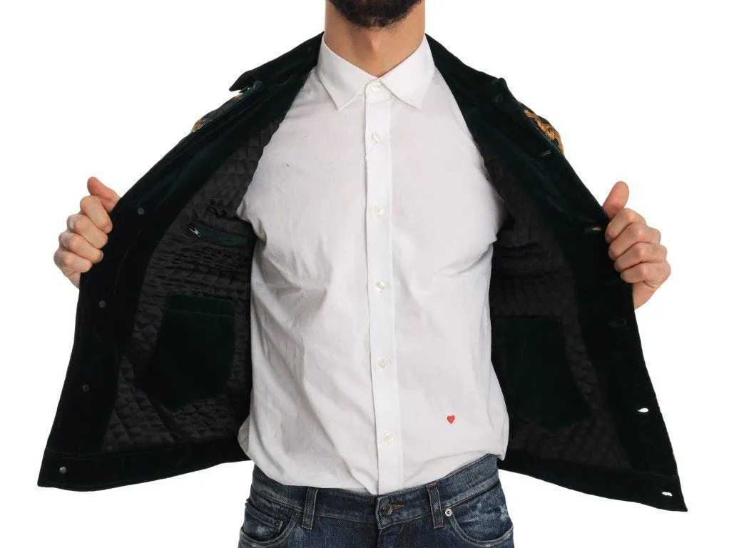 Green Gold Baroque Coat Jacket