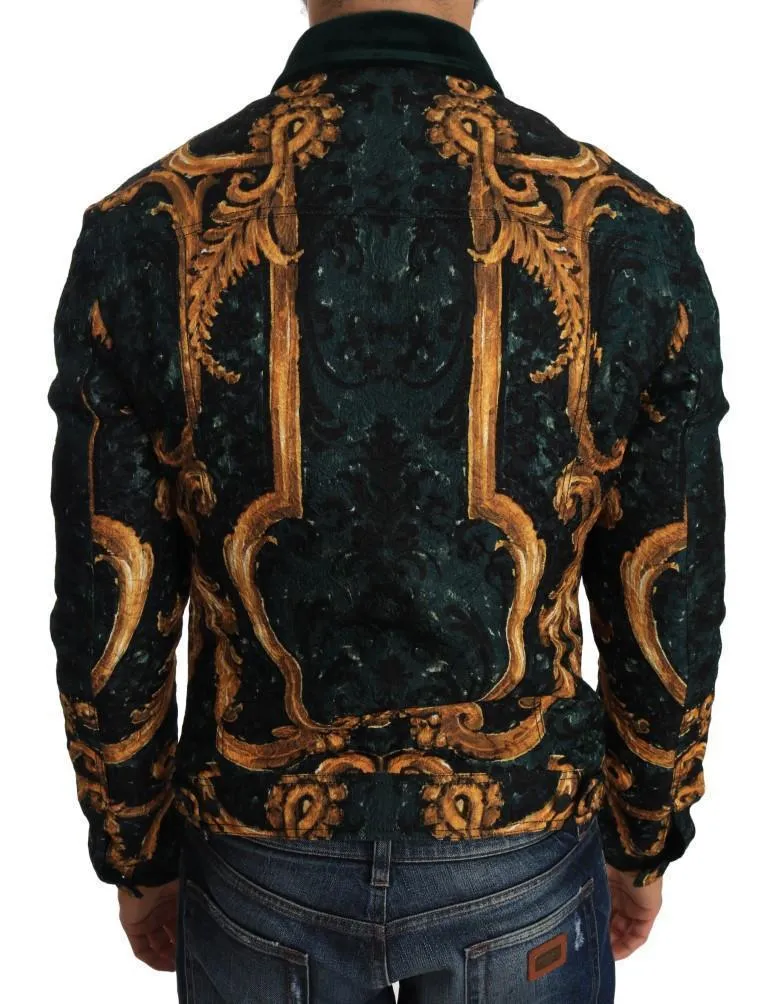 Green Gold Baroque Coat Jacket