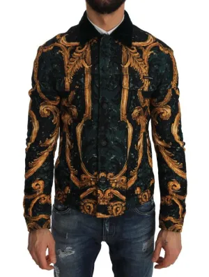 Green Gold Baroque Coat Jacket