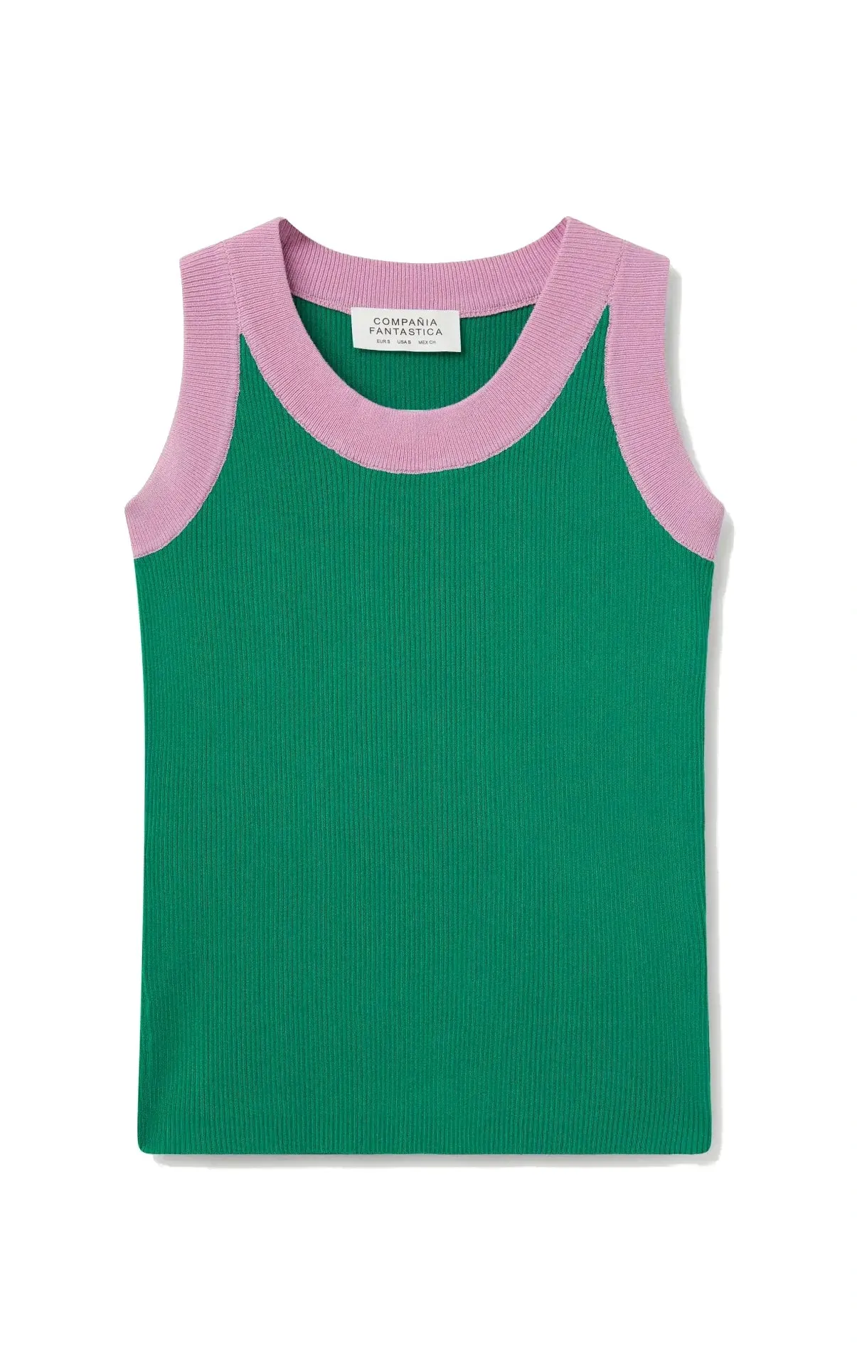 Green Two-tone Strap Top