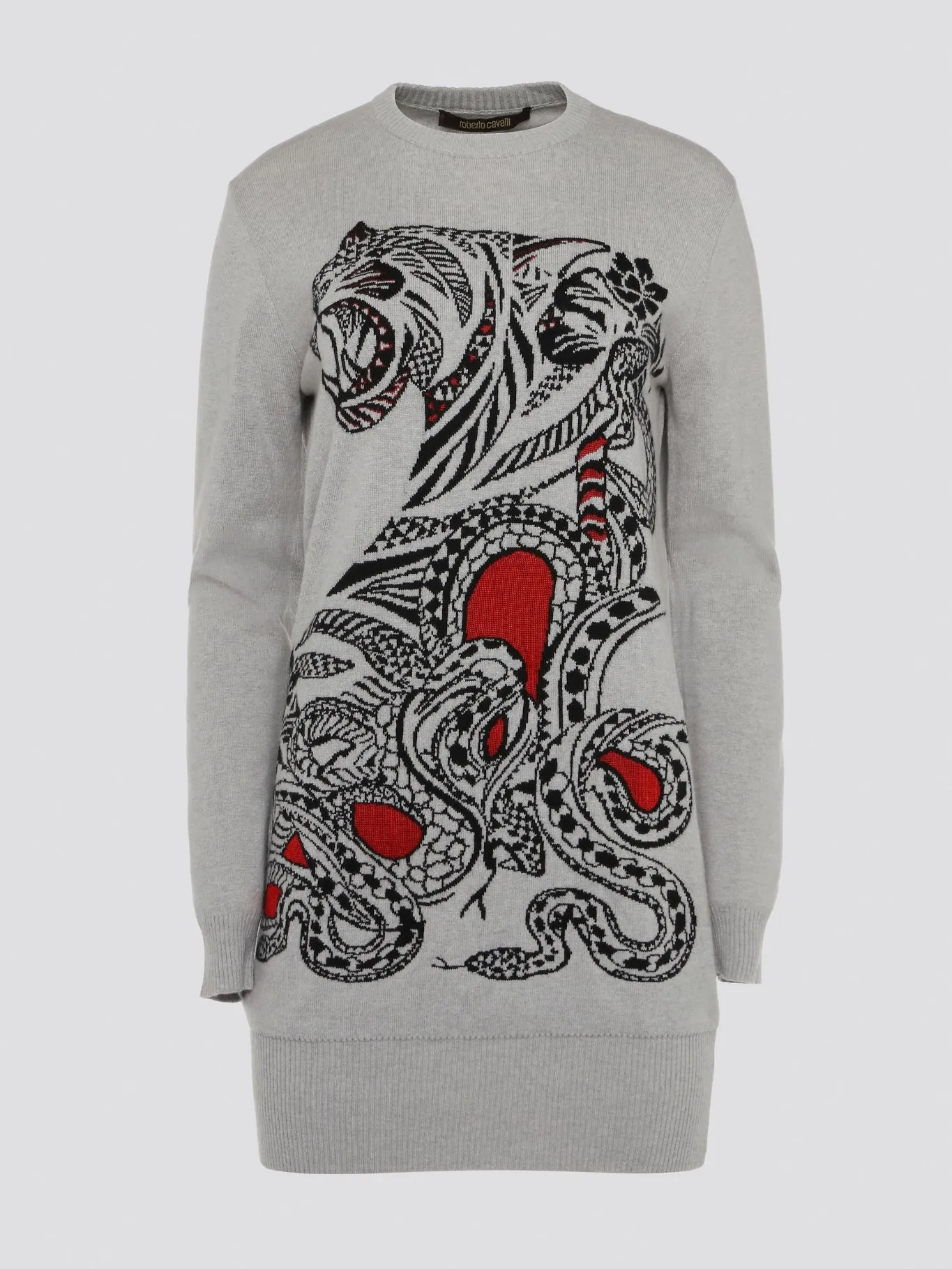 Grey Knitted Sweater Dress