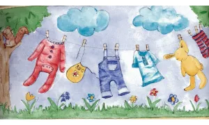 Hanging Kids Dresses RG74161 Wallpaper Border