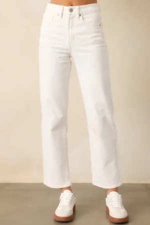 Hard At Work White Straight Leg Jeans