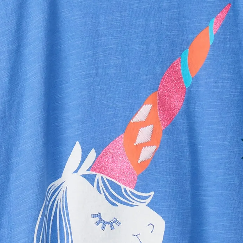 Hatley Toddler Girls Party Unicorn Snap Button Shirt