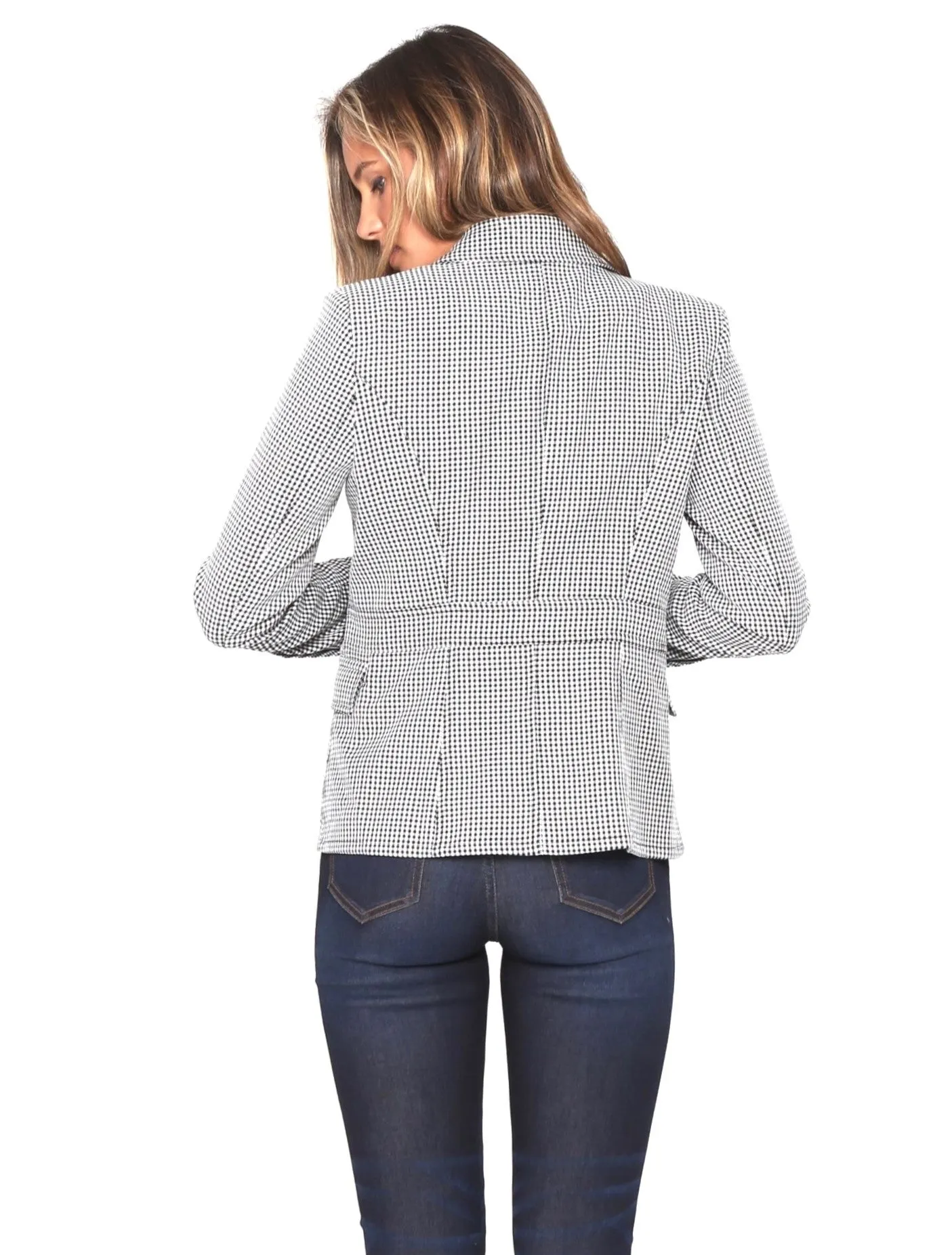 Hayden Fitted Blazer - Black & White Check