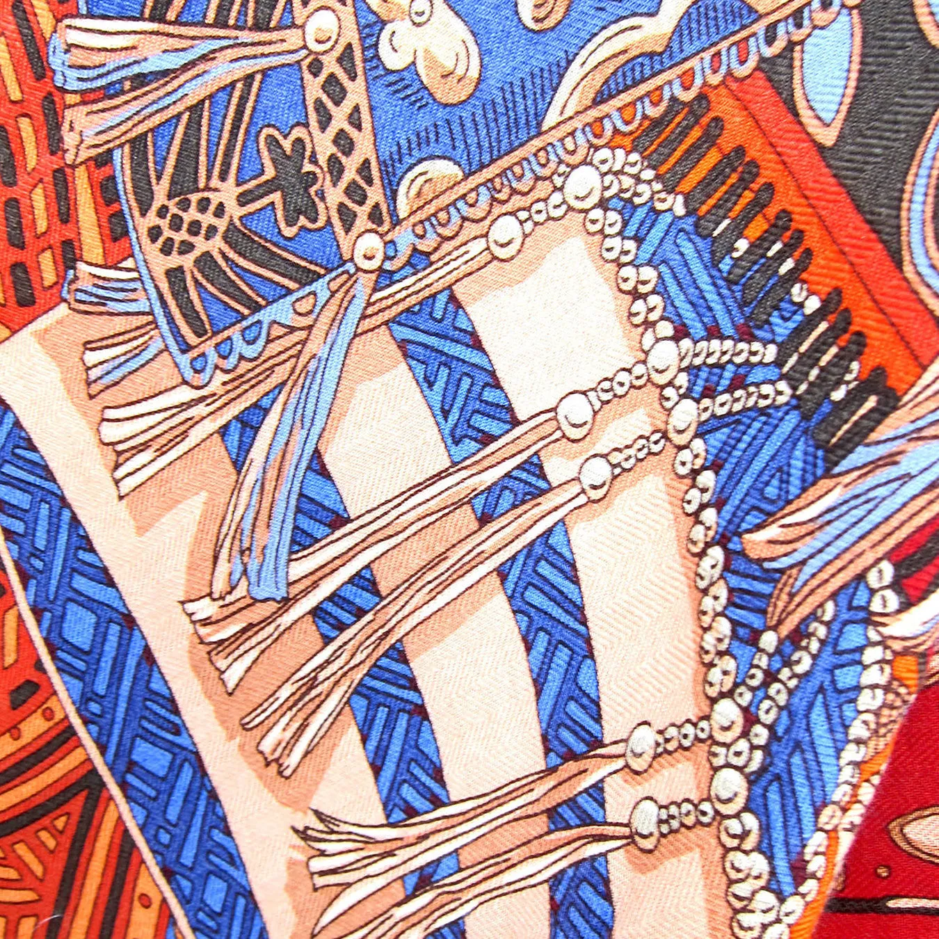 Hermes Cavaliers du Caucase Cashmere Silk GM Shawl Scarf Vibrant Orange Classic