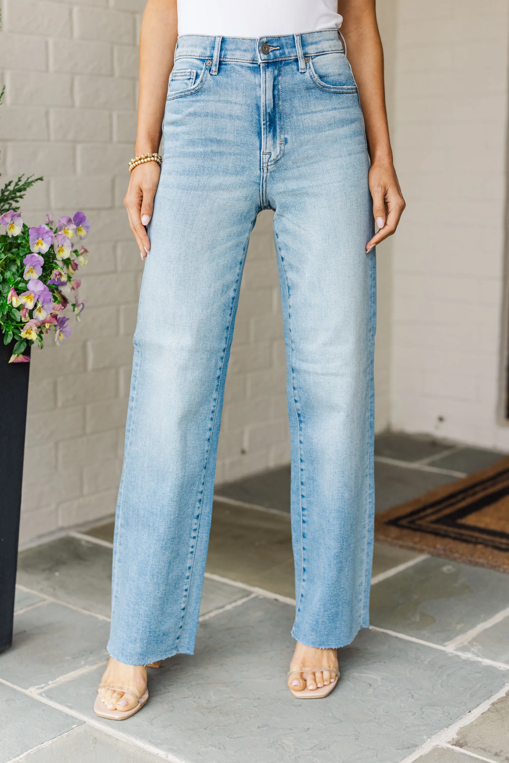 Hidden Jeans: Fresh And New Medium Wash Wide Leg Jeans