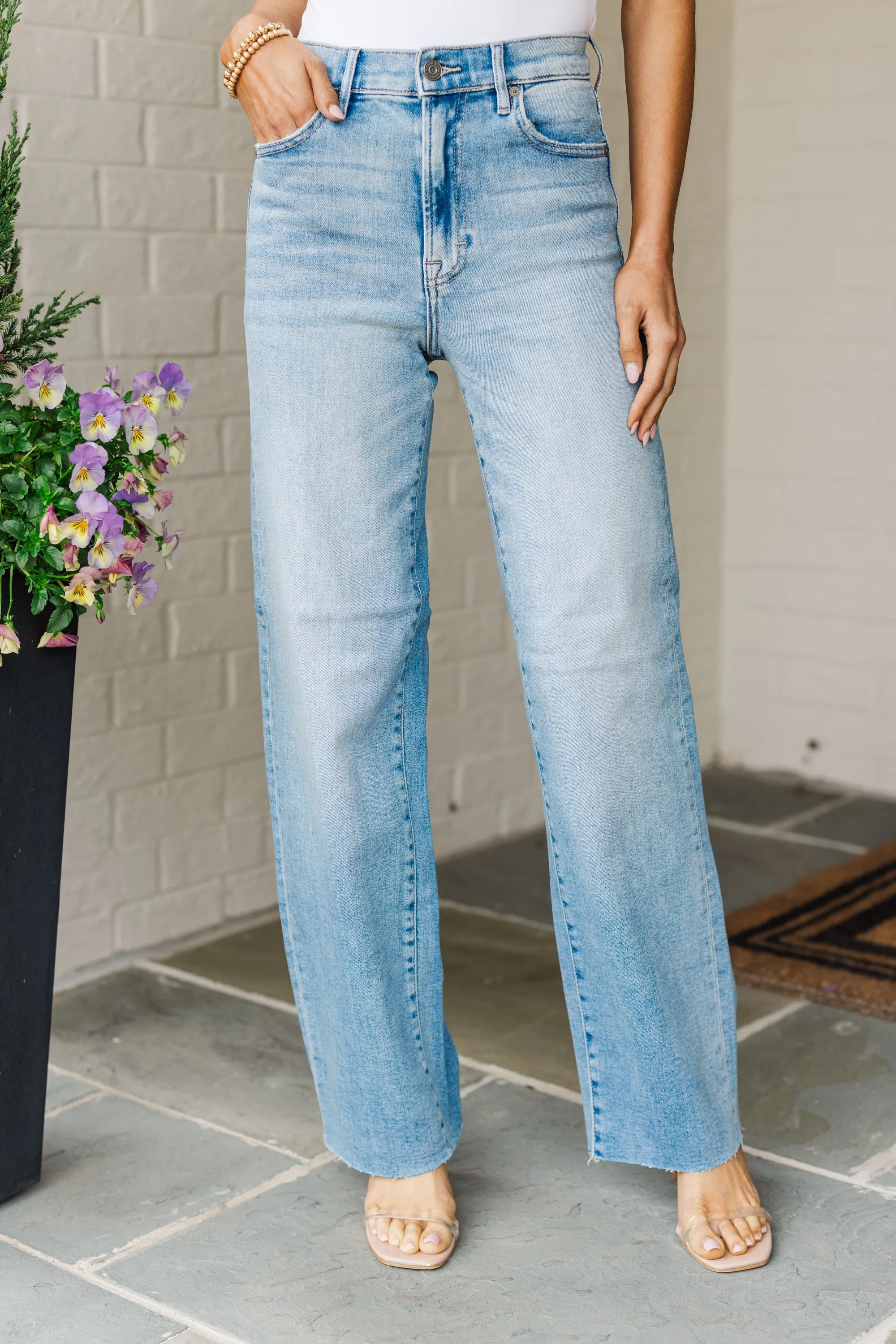 Hidden Jeans: Fresh And New Medium Wash Wide Leg Jeans