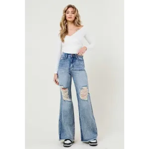 HIGH RISE WIDE LEG IN VINTAGE ACID WASH