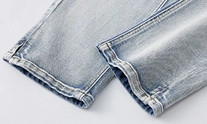 High Street Style Men's Jeans with Flexible Washed Cotton