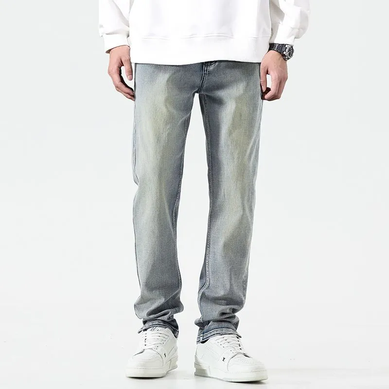 High Street Style Men's Jeans with Flexible Washed Cotton