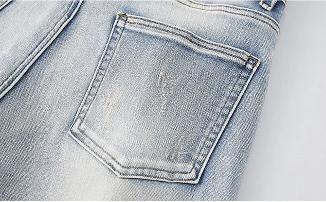 High Street Style Men's Jeans with Flexible Washed Cotton