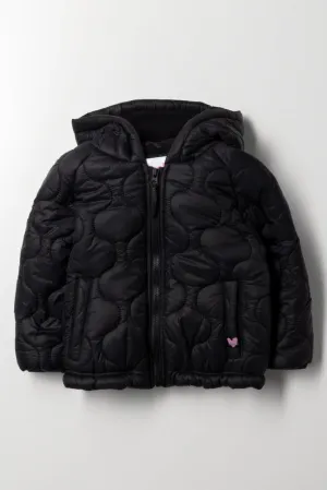 Hooded Puffer Jacket Black