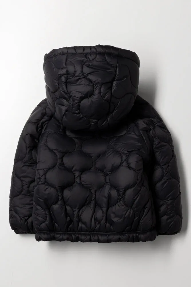 Hooded Puffer Jacket Black