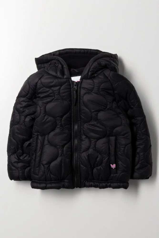 Hooded Puffer Jacket Black