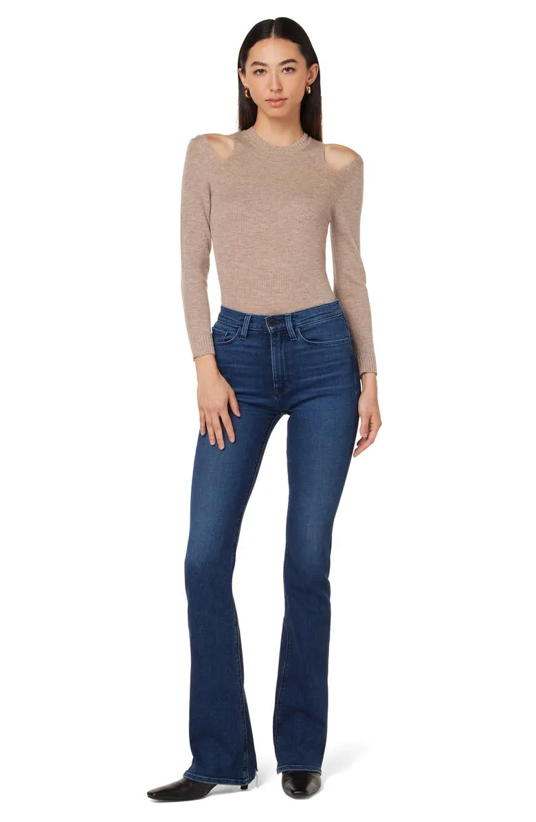 Hudson - Shoulder Cutout Merino Wool Rib Sweater
