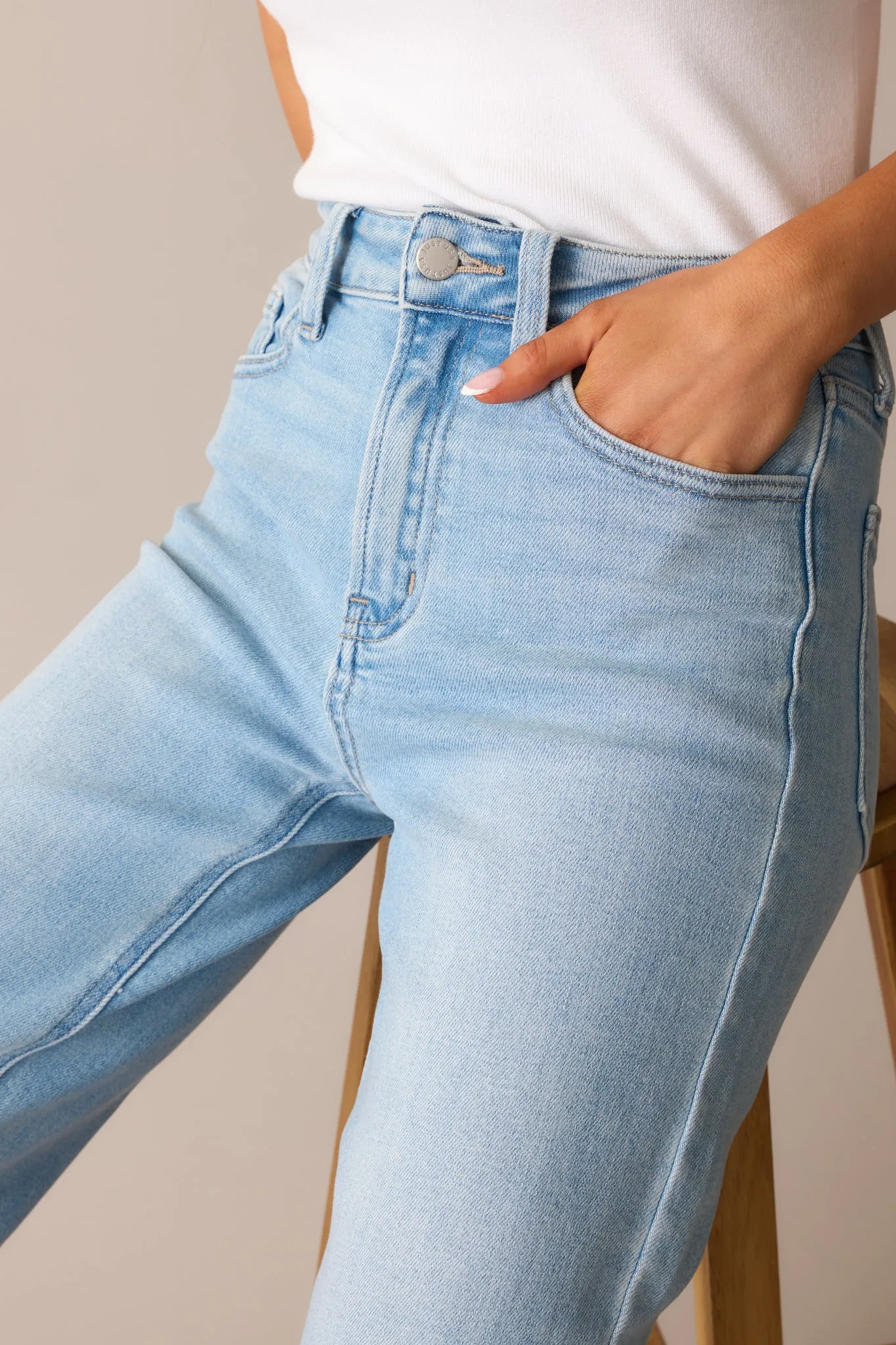 Into The Clouds Light Wash Cropped Wide Leg Jeans