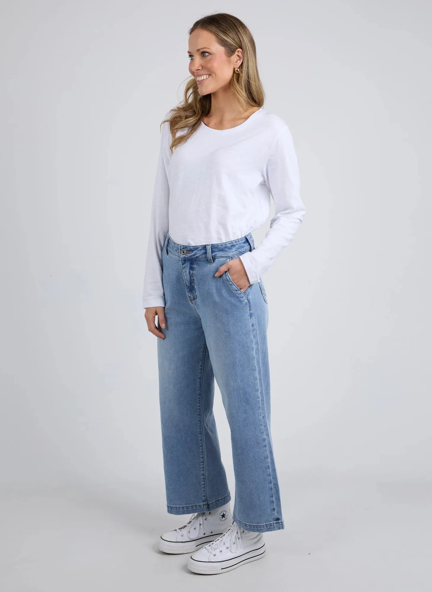 Izzy Wide Leg Jean - Vintage Blue Wash