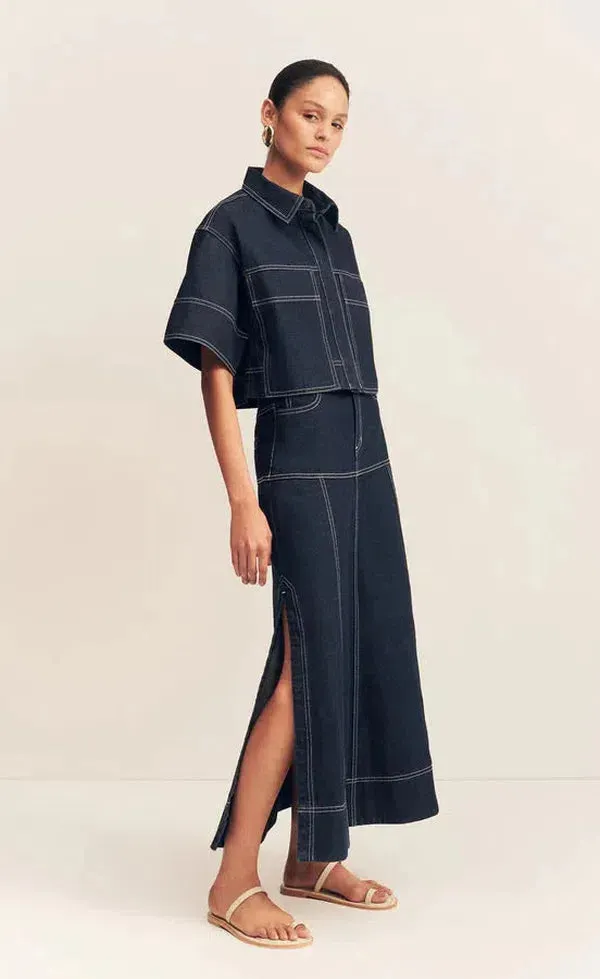 Jaques flared midi skirt