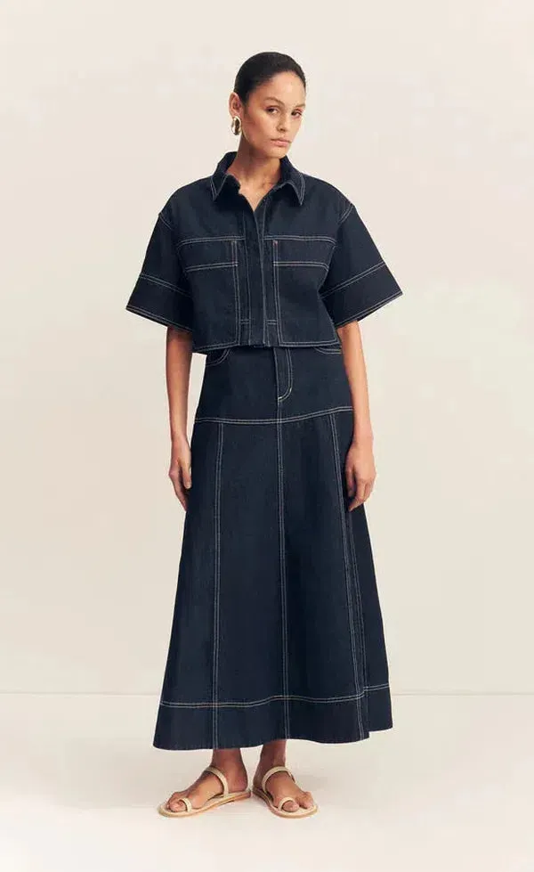 Jaques flared midi skirt