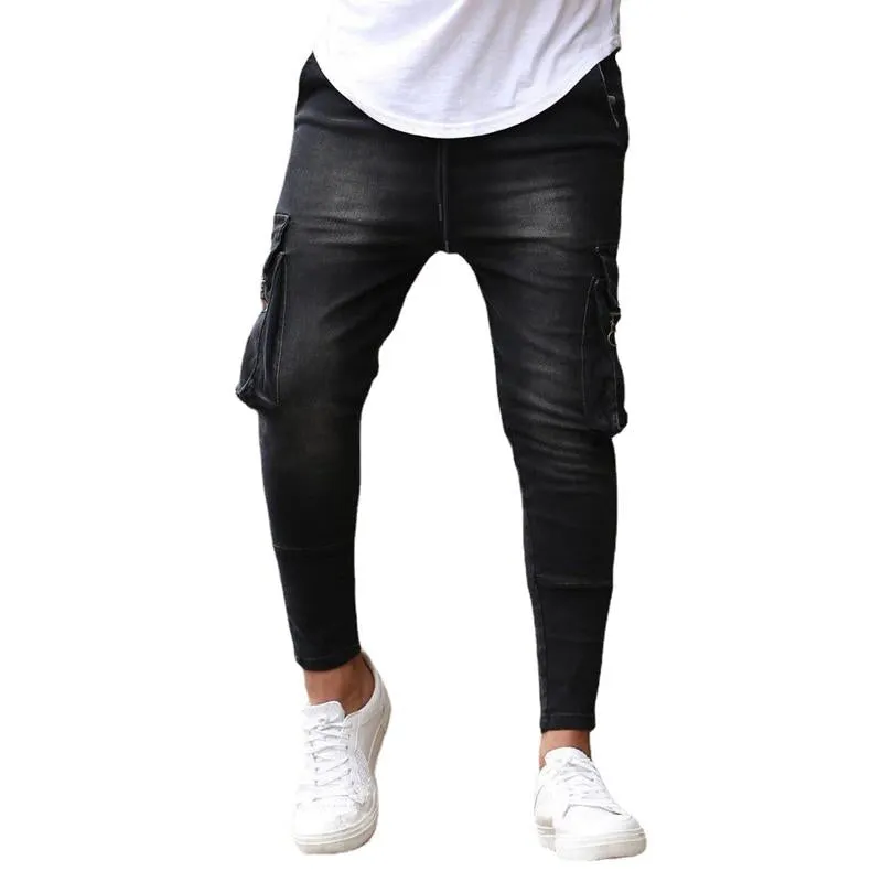 Jean cargo extensible multi-poches vintage