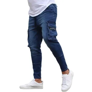 Jean cargo extensible multi-poches vintage