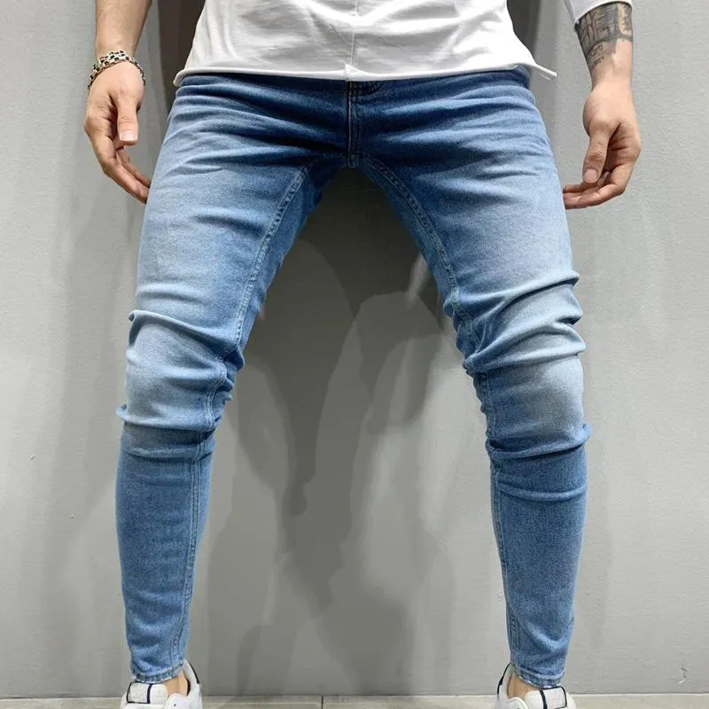 Jean crayon stretch couleur unie pour homme vintage