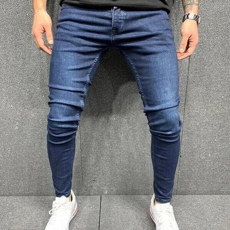 Jean crayon stretch couleur unie pour homme vintage