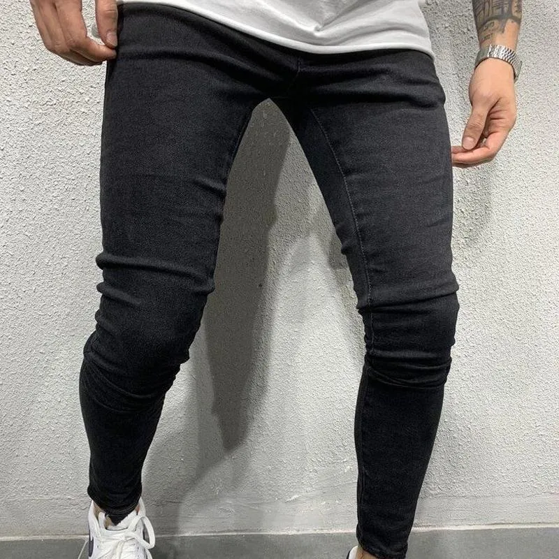 Jean crayon stretch couleur unie pour homme vintage