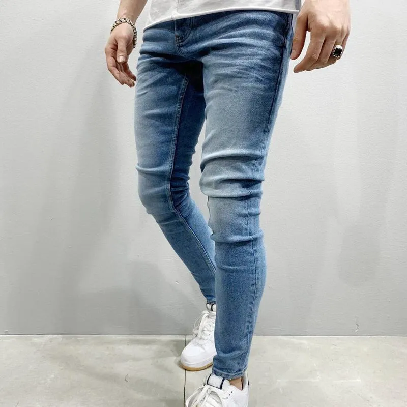 Jean crayon stretch couleur unie pour homme vintage