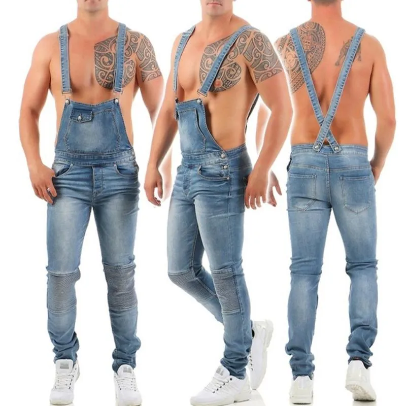 Jean Denim à Bretelles Vintage