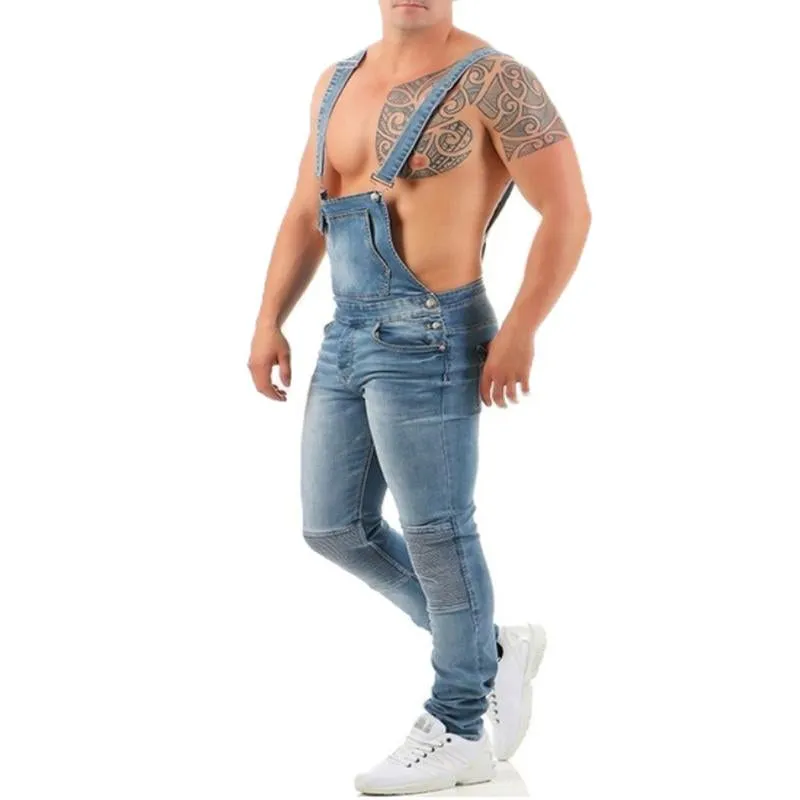 Jean Denim à Bretelles Vintage