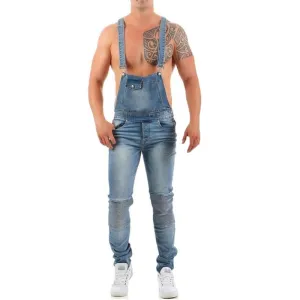 Jean Denim à Bretelles Vintage