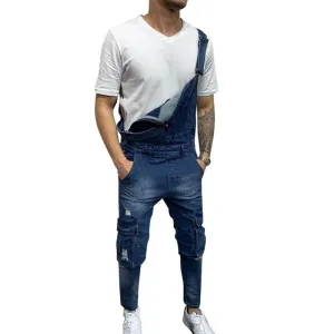 Jean multi-poches en denim vintage