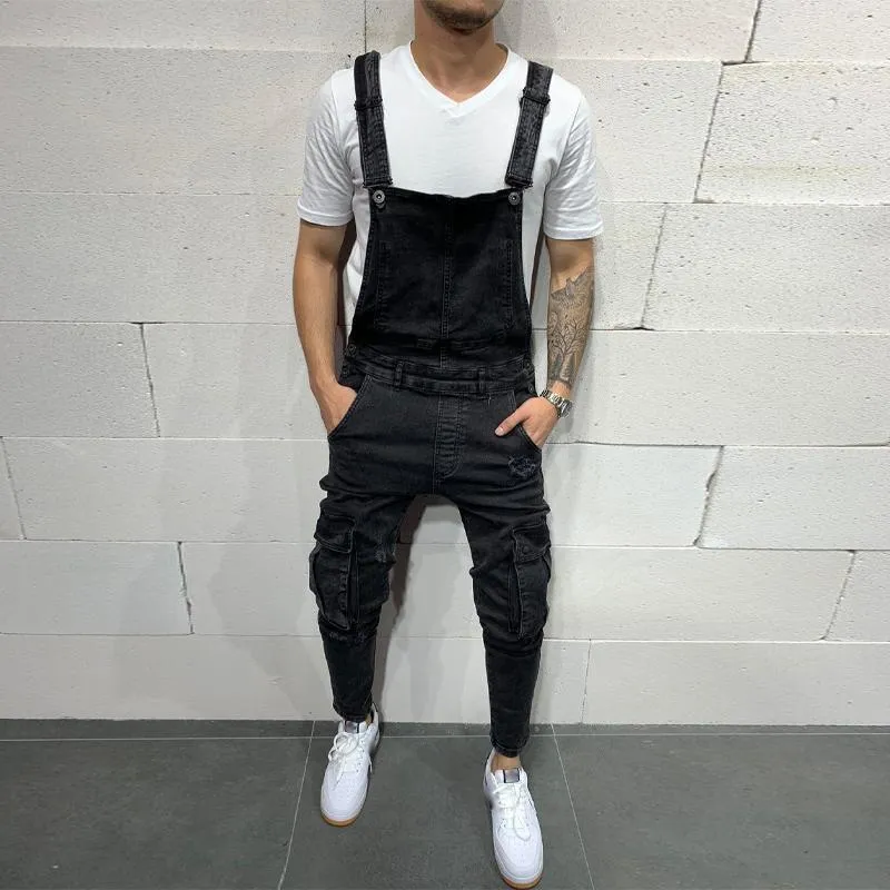 Jean multi-poches en denim vintage