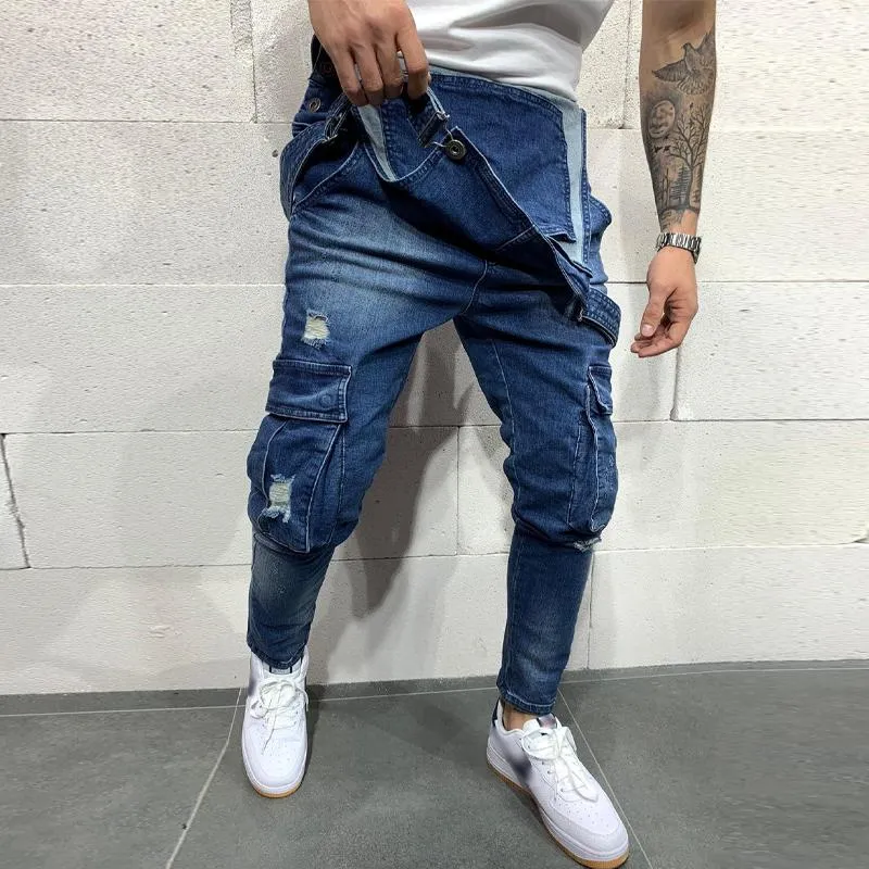 Jean multi-poches en denim vintage