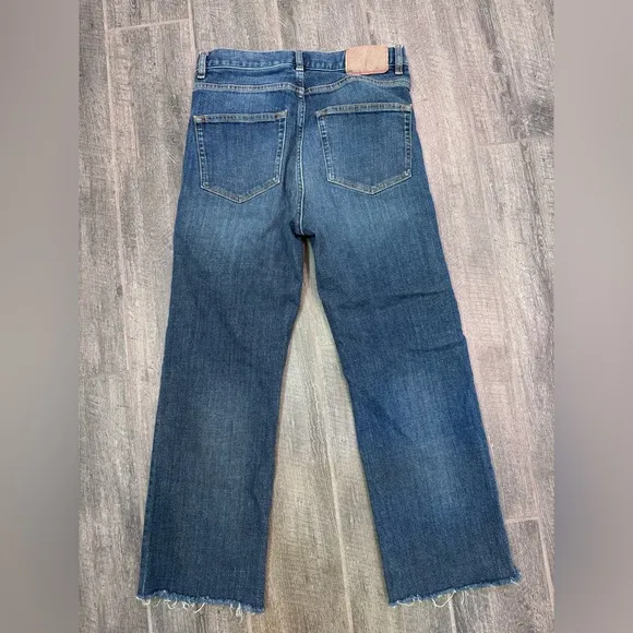 Jeanerica‎ Jeans &amp; Co. Eiffel EW004 Dark Vintage Wash Raw Hem Altered 28 X 23