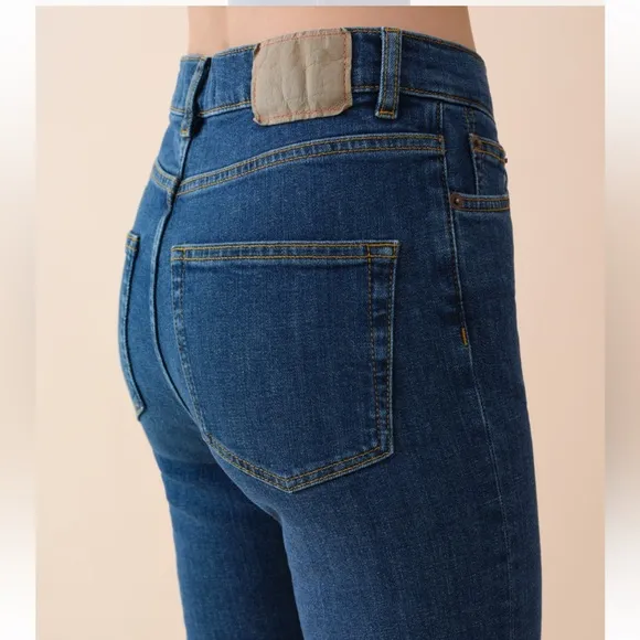 Jeanerica‎ Jeans &amp; Co. Eiffel EW004 Dark Vintage Wash Raw Hem Altered 28 X 23