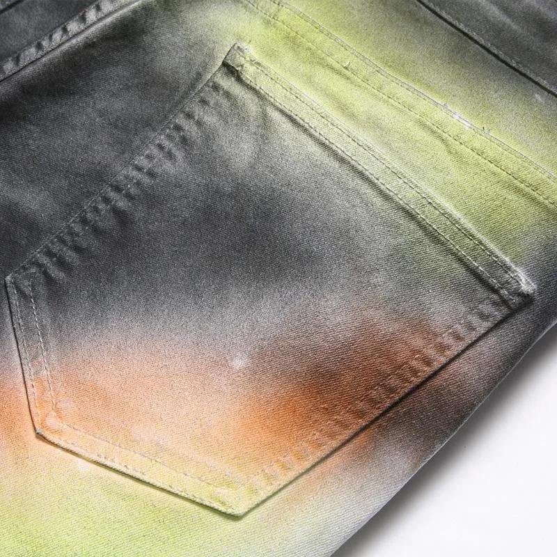 Jeans arc-en-ciel décontracté vintage