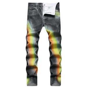 Jeans arc-en-ciel décontracté vintage