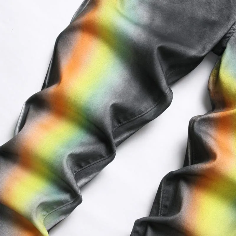 Jeans arc-en-ciel décontracté vintage