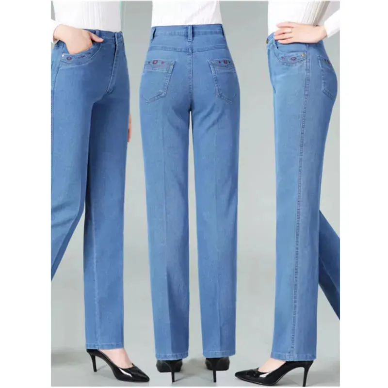 Jeans Autumn Casual Slim Straight leg Cotton