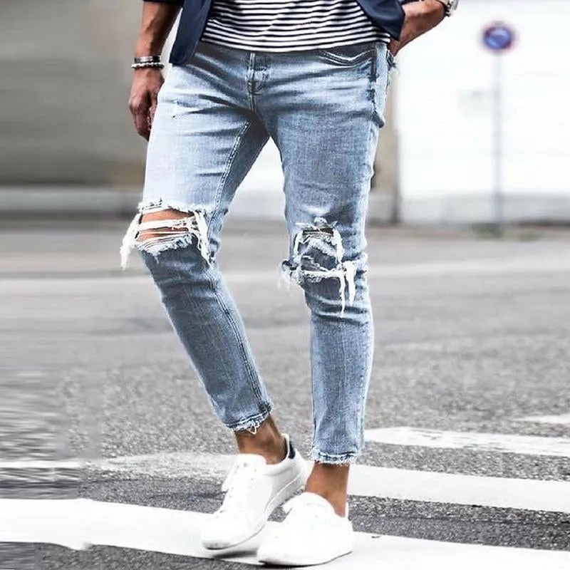 Jeans déchirés décontractés à la mode vintage