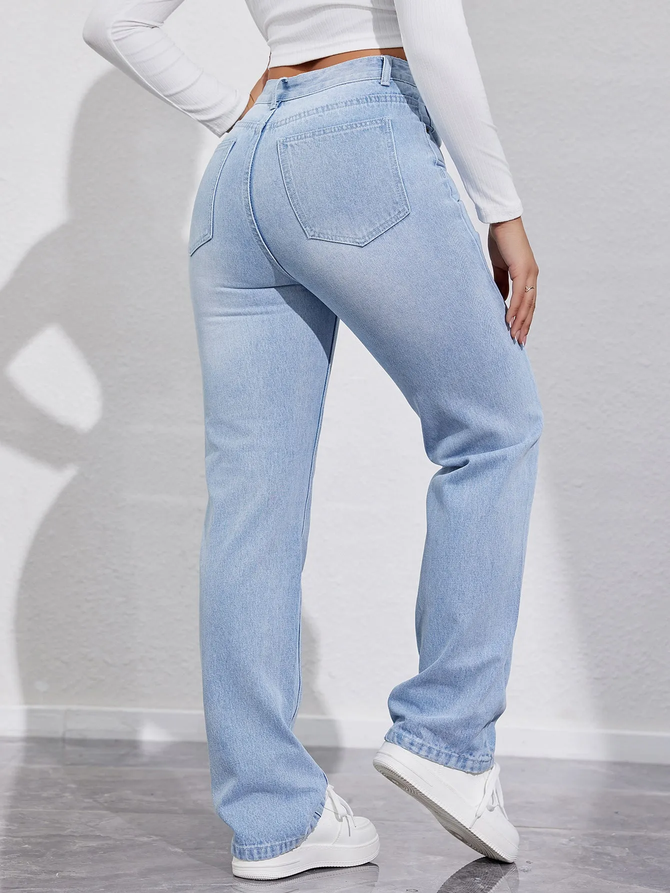 Jeans High Waist Slim Straight