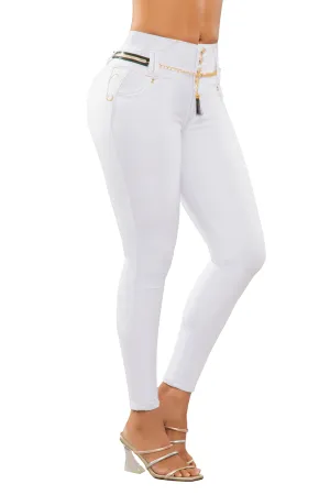 JEANS LEVANTA COLA BLANCO 6768