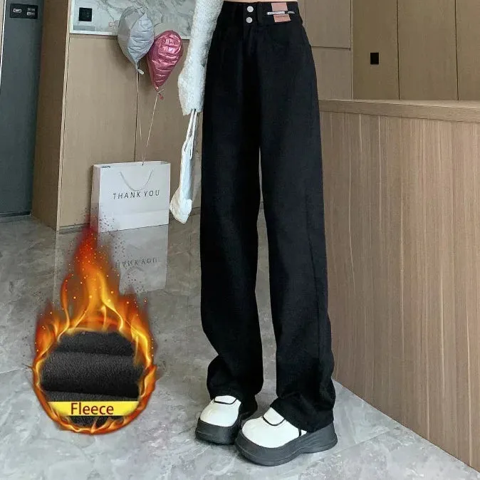 Jeans Slim Stretch Casual  Mom Wide Pants