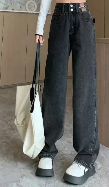 Jeans Slim Stretch Casual  Mom Wide Pants
