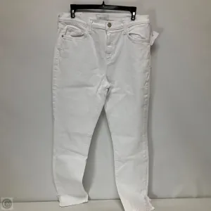 Jeans Straight By Current Elliott In White Denim, Size: 14