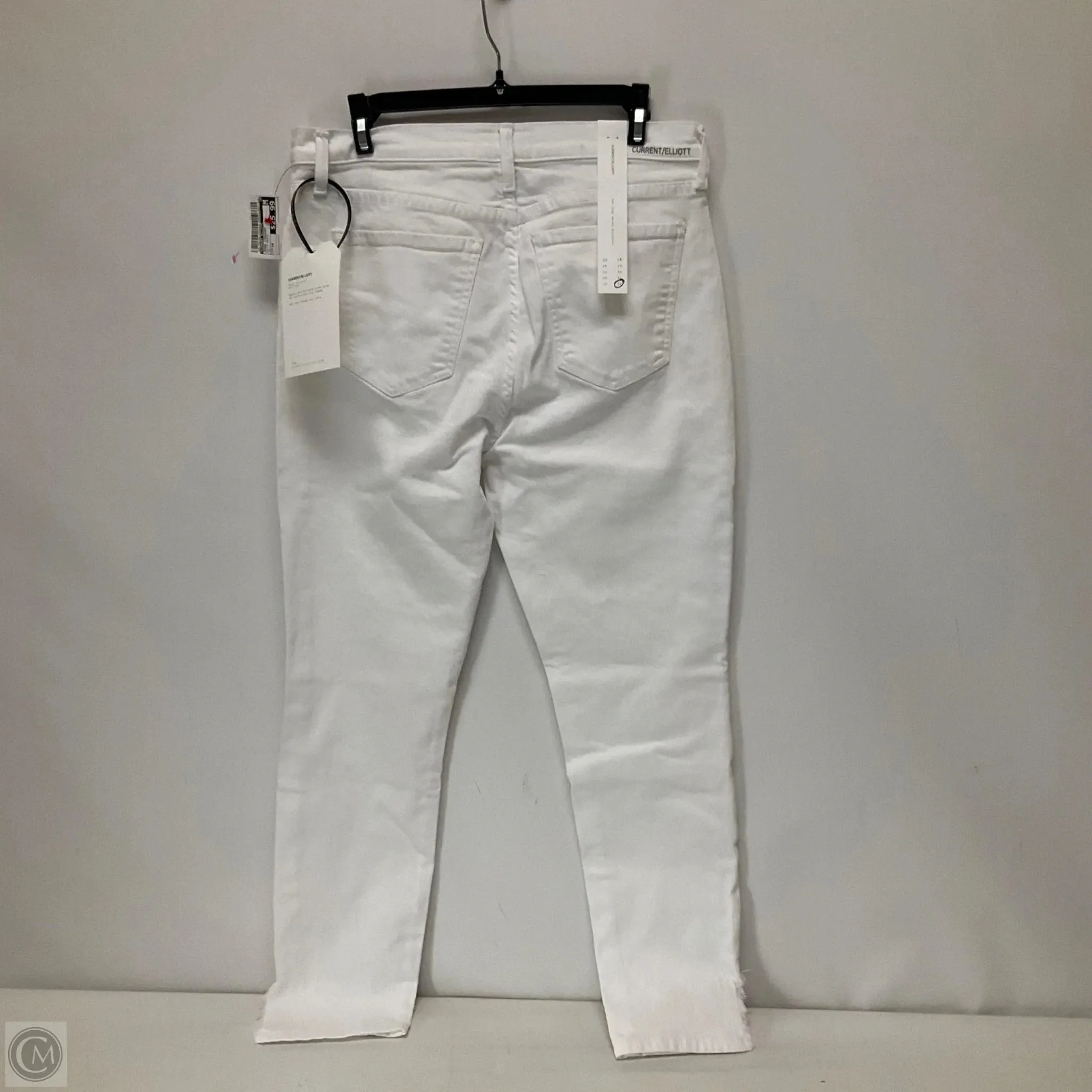 Jeans Straight By Current Elliott In White Denim, Size: 14
